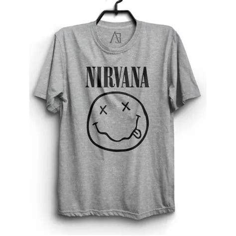 Camiseta Nirvana Banda Rock Emoji T Shirt Algodão Unissex Dt Style