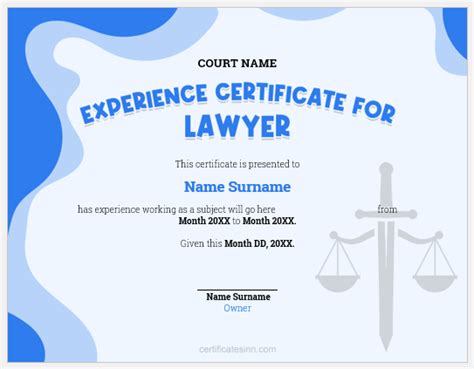 Experience Certificates For Lawyers Download Edit And Print