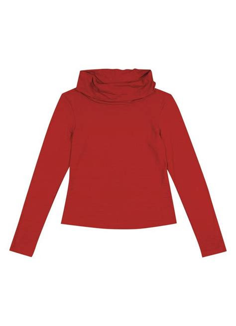 Blusa Feminina Adulto Gola Alta Vermelho Habana