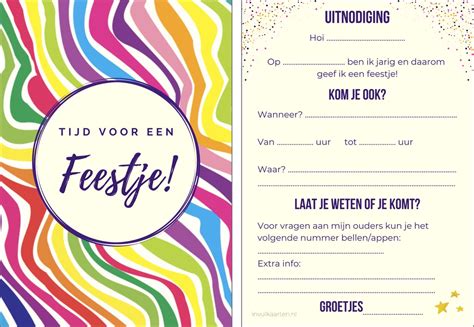 Uitnodiging Kinderfeestje Stuks Uitnodigingskaarten