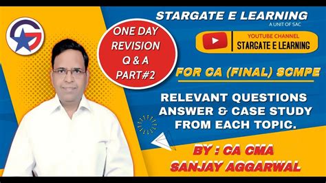 Ca Final Costing Scmpe One Day Revision Q A Part By Ca Sanjay