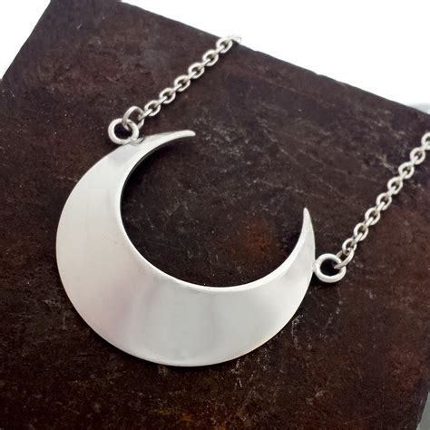 Handmade Sterling Silver Crescent Moon Necklace