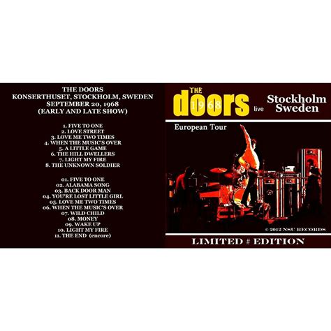 Live Stockholm Sweden September Th Ltd Cd De The Doors Cd X