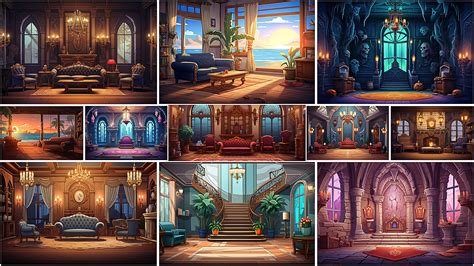 BACKGROUND - Stylized Mansion Interior 1 in 2D Assets - UE Marketplace