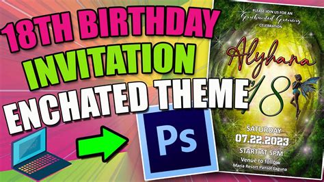 How To Create Th Birthday Enchanted Theme Invitation Madzy Youtube