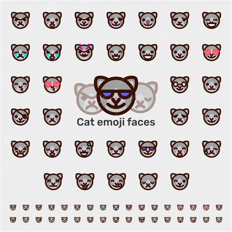 Premium Vector | Cat emoji faces