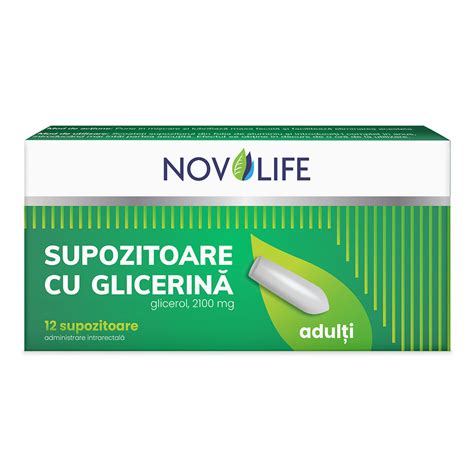 Supozitoare Cu Glicerina Adulti 2100 Mg X 12 Novolife Pret