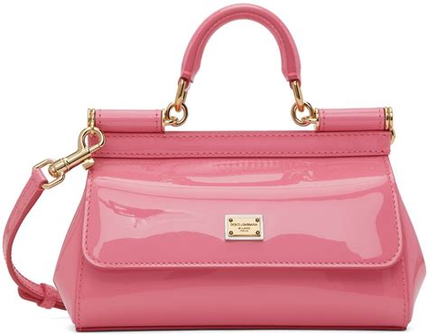 Dolce Gabbana Dolce Gabbana Pink Patent Small Sicily Bag Editorialist