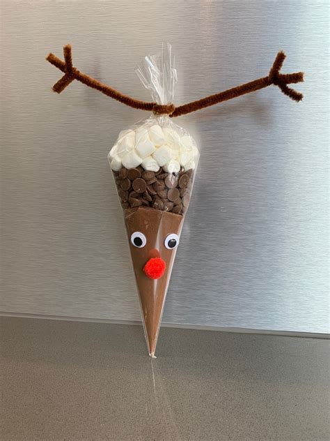 Christmas Reindeer Hot Chocolate Cone Etsy Uk