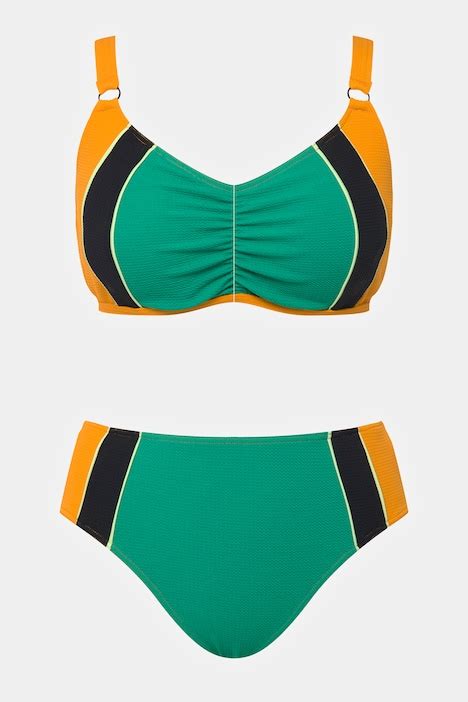 Colorblock Front Lined Bikini Set Bikinis Tankinis Swimwear