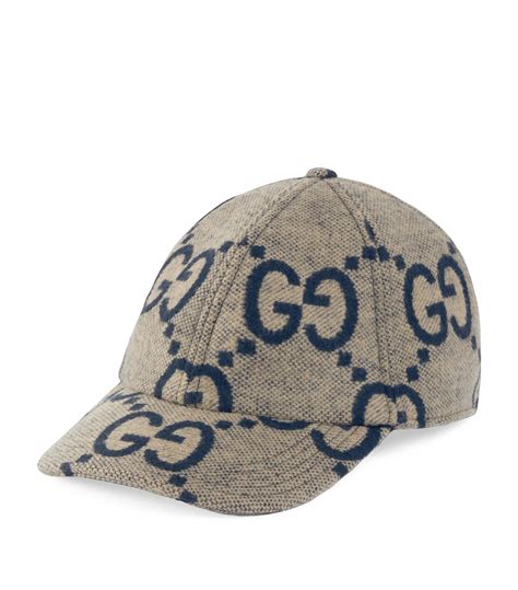 Mens Gucci Neutrals Wool Jumbo Gg Baseball Cap Harrods Uk