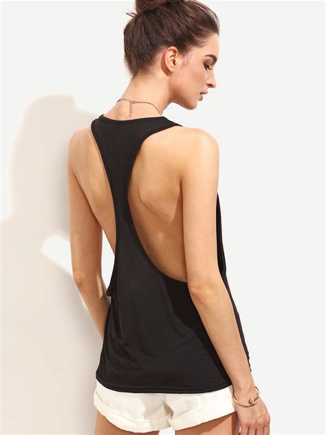 Drop Armhole Racerback Tank Top Shein Sheinside