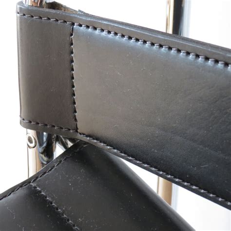 Vintage Wassily Chair Black Leather By Marcel Breuer For Fasem Italy S