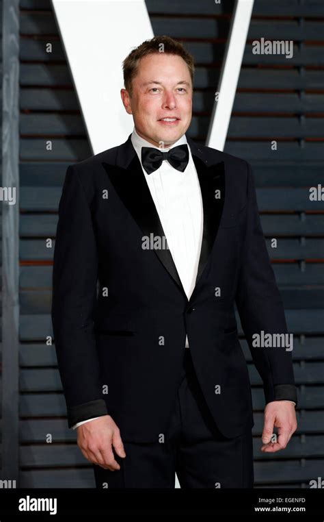 Elon Musk Attending The Vanity Fair Oscar Party 2015 On February 22