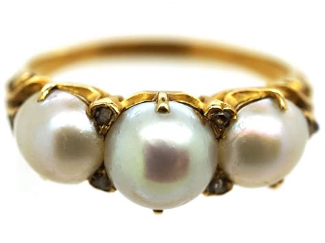 Victorian 18ct Gold And Natural Pearl Ring 676h The Antique Jewellery