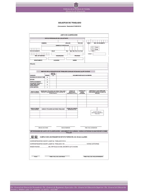 Formulario De Solicitud De Traslado Portal E Tr Mites Rellena Firma