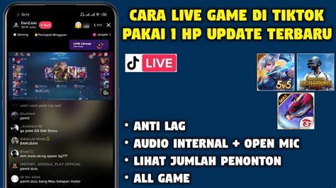 Cara Live Game Di Tiktok Menggunakan Hp Update Terbaru Youtube