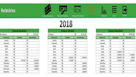 Planilha Controle Cheques Relat Rio Mensal Excel R Em 66144 Hot Sex Picture