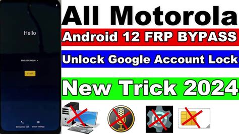 2024 All Motorola Android 12 FRP Bypass Not Working Screen Lock No