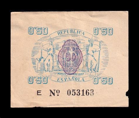 Espa A Spain Billete Local Guerra Civil Murcia Pesetas Mbc Vf