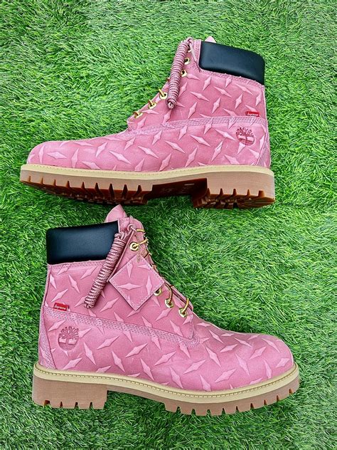 Supreme Supreme X Timberland Diamond Plate 6” Boot Pink Size 11 M Grailed