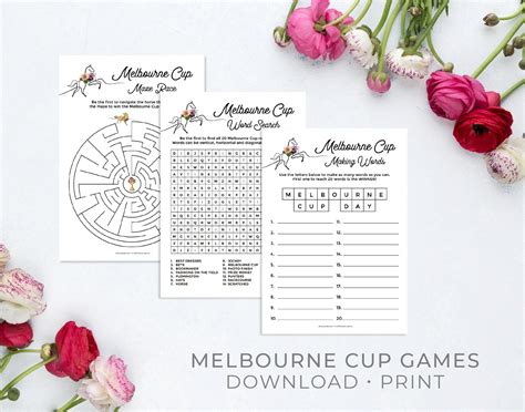 Melbourne Cup Party Games Melbourne Cup Activities Word Search Horse Racing Games Teaching ...