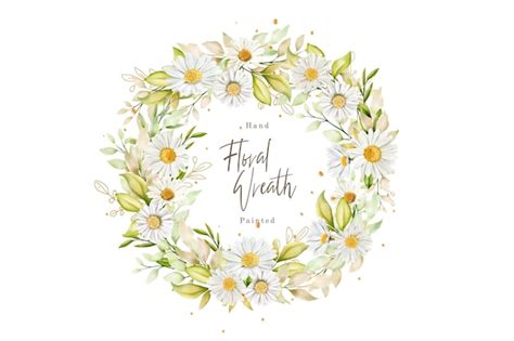 Watercolor Daisy Wreath Images Free Download On Freepik