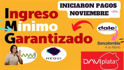 Ingreso M Nimo Garantizado Noviembre Renta Ciudadana Subsidios