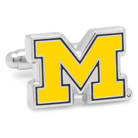 University Of Michigan Block M Logo Cufflinks Pd Umw Sl Joy Jewelers