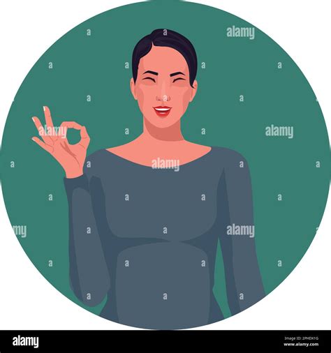 Portrait Of A Beautiful Woman Excitement Vector Illustration In Flat