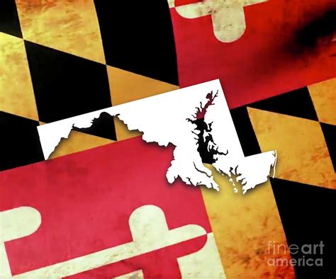 Maryland Flag Map Digital Art by Joe Barsin - Fine Art America