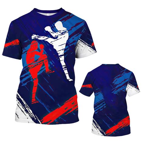 Kickboxing 3d Printing T Shirt Man Summer O Neck Short Sleeve Oversized Top Casual Tee Loose