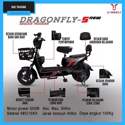 Jual Sepeda Listrik Uwinfly Dragon Fly Df Garansi Resmi U Winfly