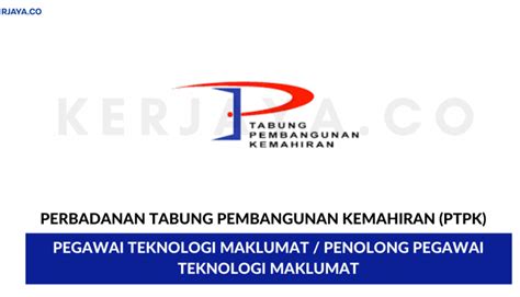 perbadanan tabung pembangunan kemahiran ptpk kerja kosong kerajaan