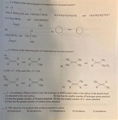 Get Answer 1 Which Of The Following Pairs Of Compounds Are