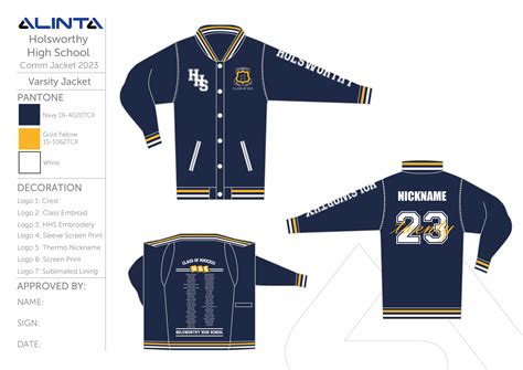 Holsworthy High School 2023 Leavers Varsity Jacket Alinta Leavers