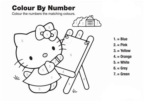 Hello Kitty Color by Number - ColoringbyNumber.Com