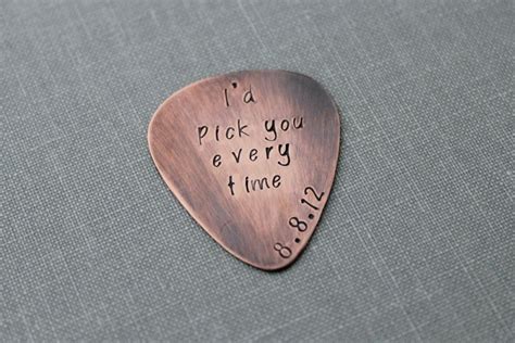 Rustic Copper Guitar Pick I D Pick You Every Time Hand Etsy