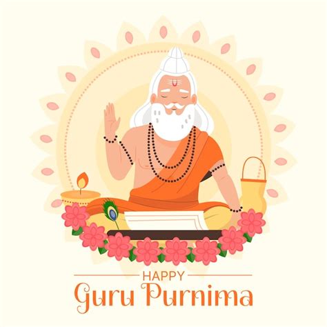 Ilustración de celebración de guru purnima Vector Gratis