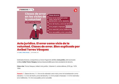 Vicios De La Voluntad Acto Jur Dico El Error Como Vicio De La