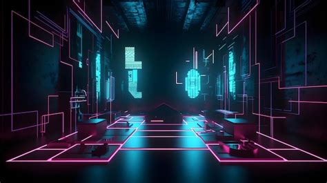 Premium AI Image | Neon city vibes wallpaper