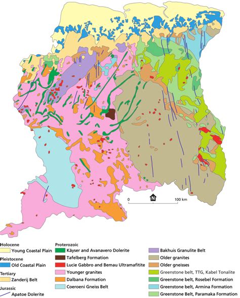 Geological Sketch Map Of Suriname Simplified After Kroonenberg Et Al