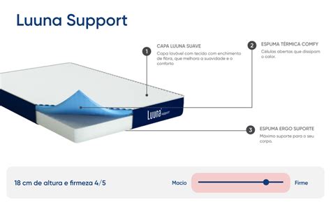 Colchão Casal Luuna Support 10 Anos de Garantia Firme Ortopédico