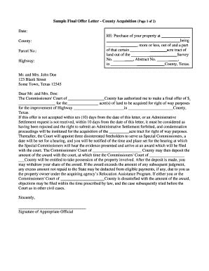 Real Estate Offer Letter Template Forms Fillable Printable Samples