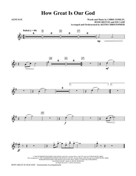 Download How Great Is Our God Alto Sax Sheet Music By Chris Tomlin Sheet Music Plus Alto