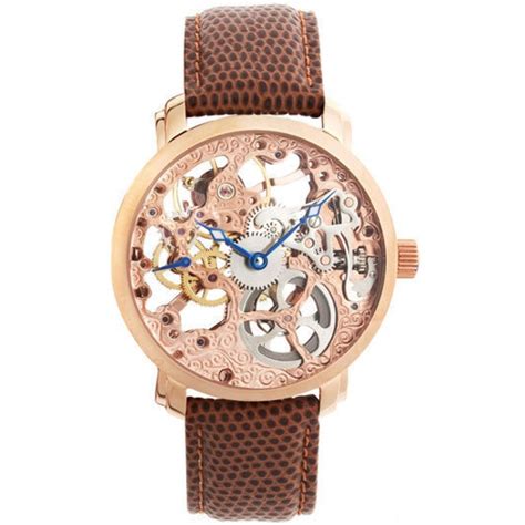 Akribos Xxiv Men S Da Vinci Mechanical Watch In Rose Gold Relogios