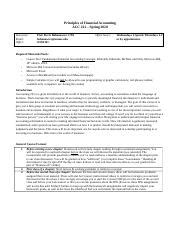 Acct 221 Syllabus Spring 2020 1 3 Docx Principles Of Financial