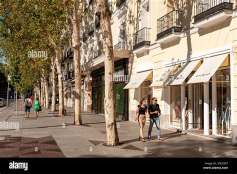 Shopping in Calle de Serrano, Salamanca district, Madrid, Spain Stock ...