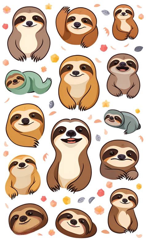 Adorable Sloths Stickers Free Stock Photo Public Domain Pictures