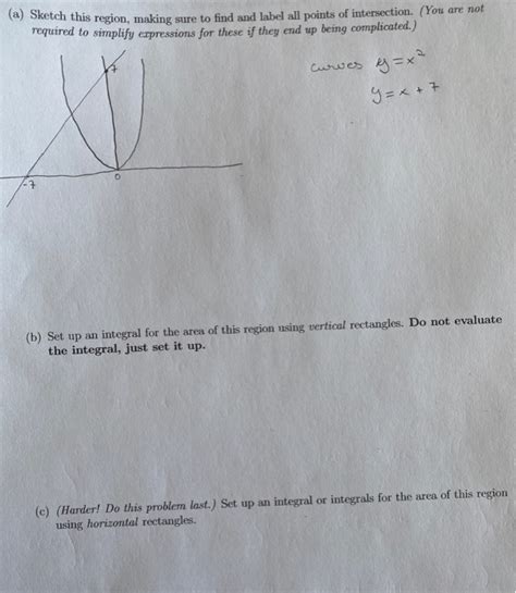 Solved (a) Sketch this region, making sure to in this | Chegg.com 